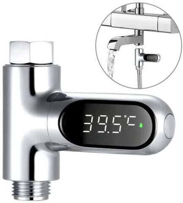 Thumbnail - UlisemDigitales Duschthermometer, LED-Anzeige, Badethermometer, Badethermometer, 5-85 °C Bereich, hochpräzises Badezubeh...