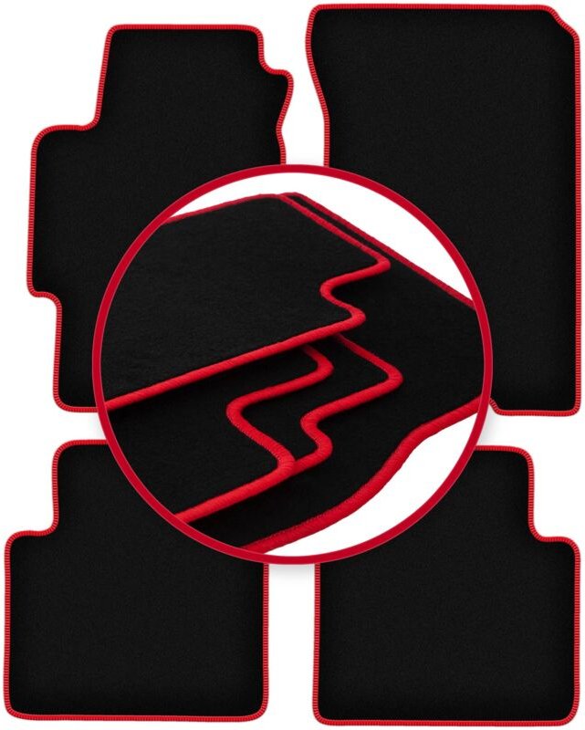 CARLUX-RED Autofußmatten für: Honda Accord VI Kombi, Limousine, Type-R (1997-2002)