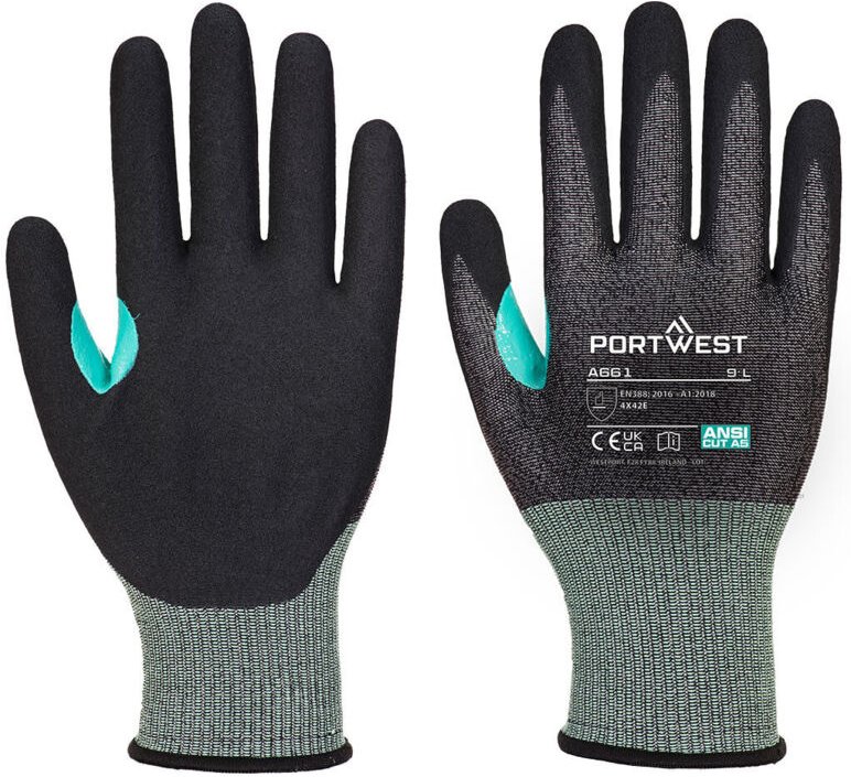 Thumbnail - CS Anti-Cut Nitril Handschuhe E18 Schwarz L - Größe 9