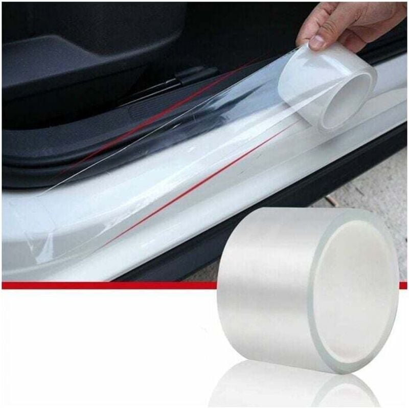 Pellicola 5mx10 cm per Auto, Moto, Biciclette - Trasparente, Autoadesiva, Protezione Vernice, Protezione Bordi Portiera,...