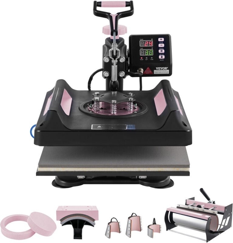 Hitzepresse, 15 x 15 Zoll, 8-in-1 Wärmeübertragungsmaschine mit 30 oz Tumbler-Presse 360° wegschwenkbare digitale T-Shir...