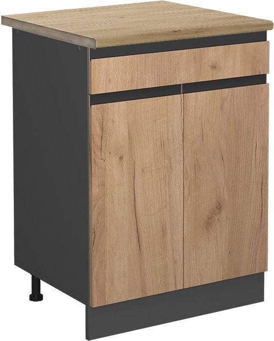 Thumbnail - Vicco - Küchenunterschrank R-Line, Goldkraft Eiche, 60 cm , ap Eiche