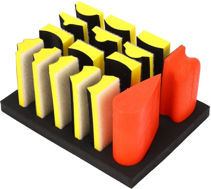 16PCS Handschleifblöcke Selbstklebender Polierblock für die Holzbearbeitung