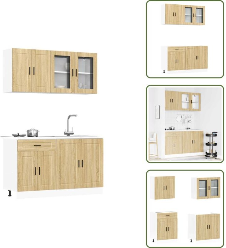 Vidaxl - 4-tlg. Küchenschrank-Set Kalmar Sonoma-Eiche Holzwerkstoff - Küchenschrank-Set - Küchenschrank-Sets - Küchenzei...
