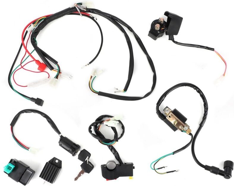 Jeffergarden - Elektrostarter-Kabelbaumsatz, passend für 50 cc, 110 cc, 125 cc pit Quad Dirt Bike atv