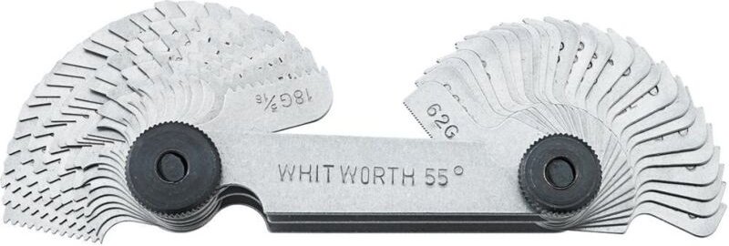 Gewinde-Schablone 58 Blatt metrisch, Whitworth, Rohrgewinde - Format