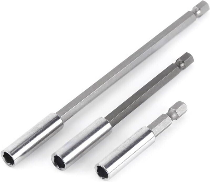 Prolunghe KZQ 3 twist con porte magnetiche da 1/4' e larghezze esagonali di 75 mm, 100 mm e 150 mm.