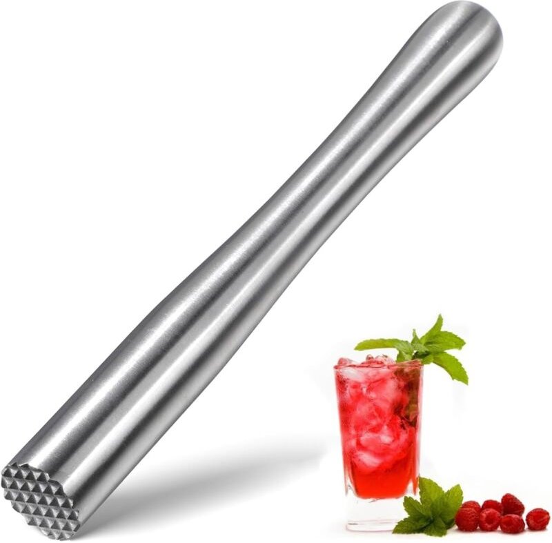 Eisstößel, Cocktailstößel aus Edelstahl, Limettencocktail, Bar-Cocktailstößel zum Zerkleinern von Eiswürfeln, Mojito, Kü...