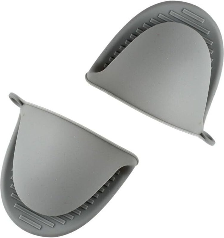Thumbnail - 2er-Pack Ofenhandschuhe aus Silikon, dicke, hitzebeständige Ofenhandschuhe aus Silikon zum Kochen, Backen, Grillen und G...