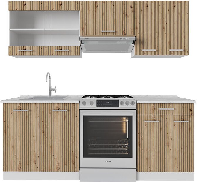 Thumbnail - Vicco - Küchenzeile R-Line, Artisan Eiche/Weiß, 200 cm ohne Arbeitsplatte