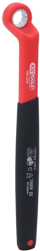 Isolierter Ringschlüssel, gekröpft, 10 mm