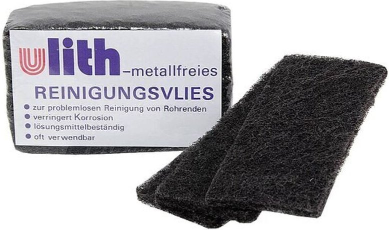 ULITH Reinigungsvlies 60 x 130 mm für Kupfer- und Edelstahlrohre - 10er-Pack