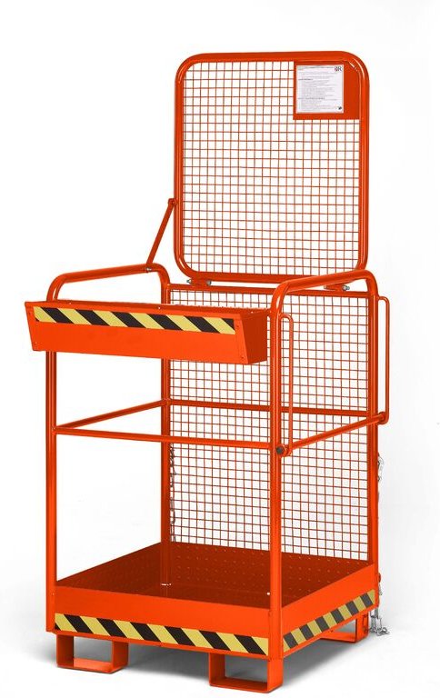 R+R Industrietechnik Arbeitskorb Typ RAK-ONE 800x800x1900mm RAL 2004 Reinorange