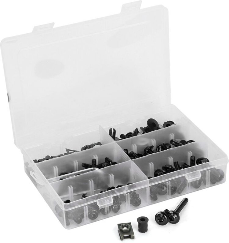 173-teiliges Schraubenset für die Motorradverkleidung, Schrauben für die Windschutzscheibe, Muttern und Beschläge für Mo...