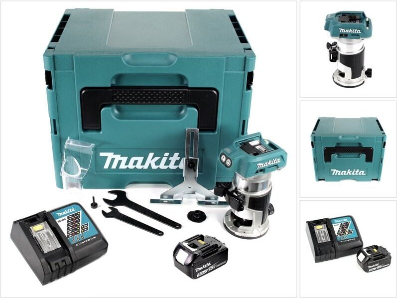 Thumbnail - Drt 50 RF1J Akku Multifunktionsfräse 18V Brushless + 1x Akku 3,0Ah + Ladegerät + Makpac - Makita