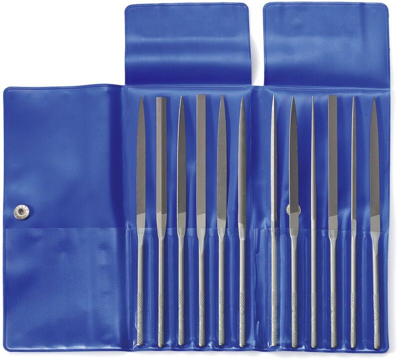 Dick - 21001430 Nadelfeilen-Satz Hieb 3, 12-teilig in Plastiktasche Länge 140 mm 1 Set