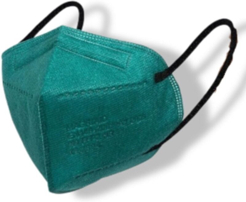 FFP2 Schutzmaske 5-lagig 3D Grün mit verstellbarem Clip CE