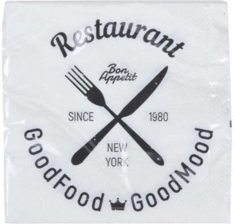 Excellent Houseware - Papierservietten bistro, weiß, 33 x 33 cm, 20 Stück