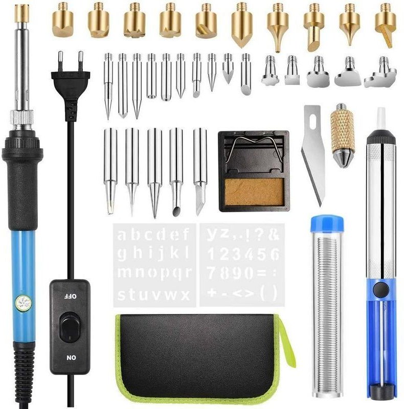 Graveur- und Präzisionswerkzeug, Brandmalerei-Set, 54-teilig, Holzbrandmalerei, 60 w, Temperatur einstellbar von 200 bis...