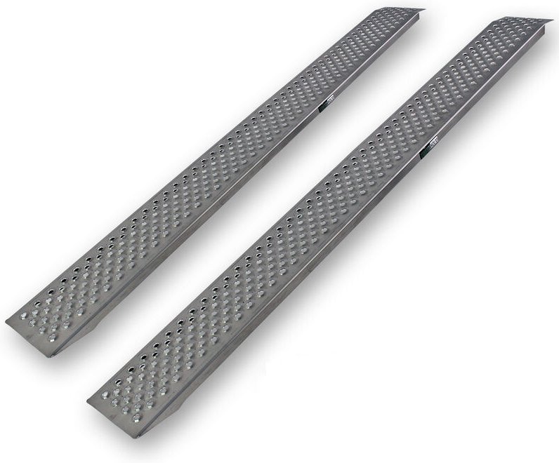Baumarktplus - trutzholm 2 x Auffahrrampe 200 cm Tragkraft 400 kg Alu grau profiliert Verladerampe Motorradrampe
