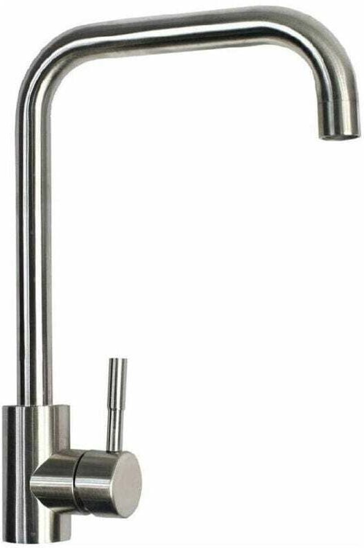 Cleafe – Küchenspülenarmatur mit hohem, quadratischem Auslauf, Einzelgriff, satiniertes Messing 52813 – - Ymyny