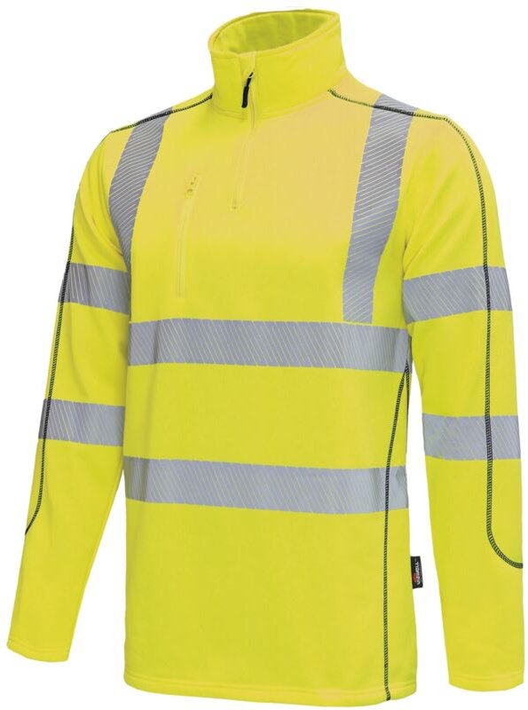 Vizwell - Warnschutz-Thermo-Shirt VWFC70 Gr. xl leuchtgelb/marine