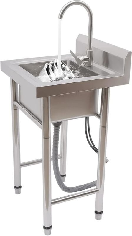 Edelstahl-Camping-Spüle Freistehende Edelstahl Spültisch Gewerbliche Spülbecken Edelstahl Küchenspüle küche spülbecken,m...