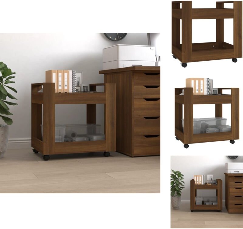 Kücheninseln & Küchenwagen - Living Bürowagen Braun Eichen-Optik 60x45x60 cm Holzwerkstoff - Braun