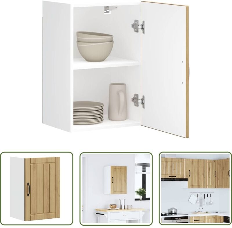 The Living Store - vidaXL Küchen-Hängeschrank Lucca Artisan-Eiche Holzwerkstoff