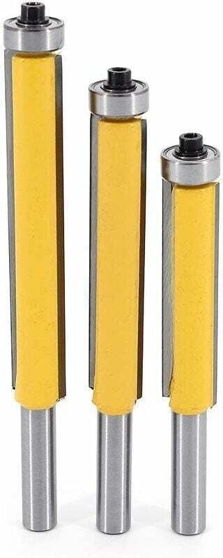 3-teiliger Kopierfräser, 8-mm-Schaft, DIY-Zimmerei-Fräswerkzeuge, Schneiden mit Oberlager, Holzbearbeitungsfräser, extra...