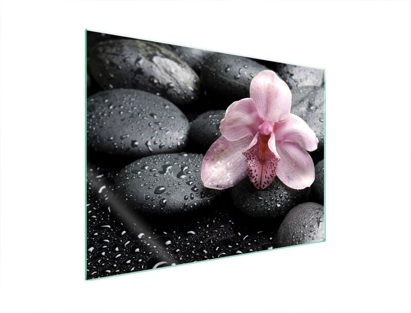 GLASSCHUTZPLATTE FÜR HERD 70x52 ORCHIDEE