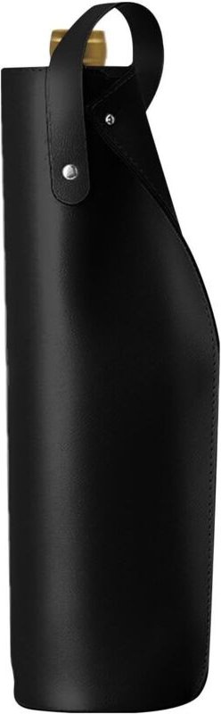 Schwarze Weintasche, 750 ml Weintasche aus PU-Leder mit Griffen, auslaufsichere, wiederverwendbare Weintragetasche, trag...