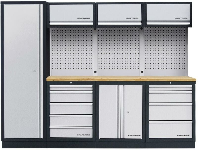 Mobilio 4er Komplett-Kombi mit Lochwand, Buche Multiplex