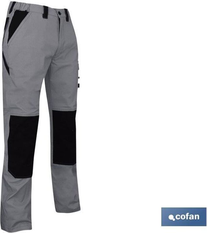 Pluto Elastan-Arbeitshose Grau-Schwarz T-56