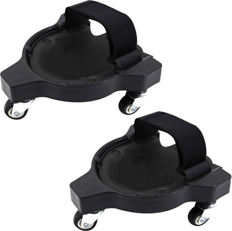 2er-Pack flexible Knieschoner mit Rollen für Garten, Baustelle, Schwarz