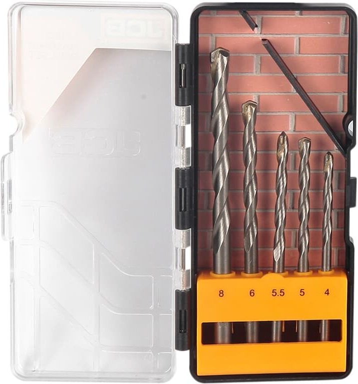 JCB - Steinbohrerset 5-teilig 4,0 bis 8,0 mm Hartmetall Schlagbohrer Betonbohrer