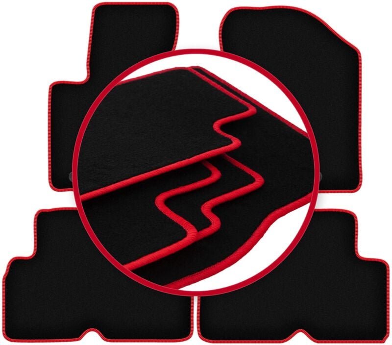 CARLUX-RED Autofußmatten für: Kia Carens IV Minivan (2013-2018)