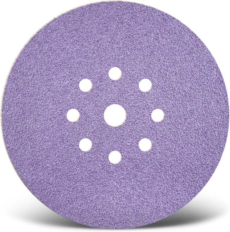 Purple hd Klett-Schleifscheiben, 225 mm, 9-Loch, f. Trockenbauschleifer, Keramik-Mix (5 Stk.) K240 - Menzer