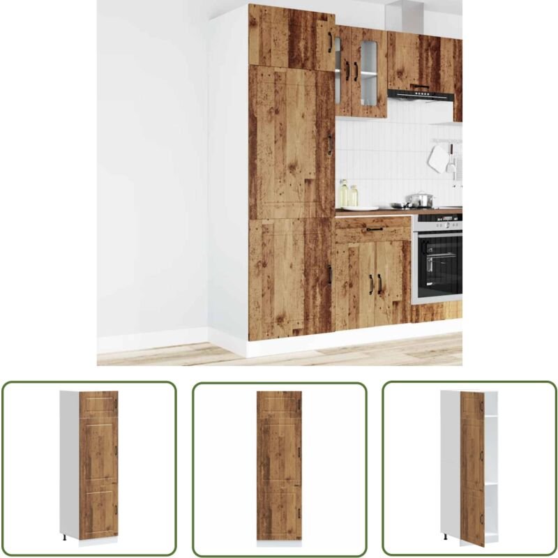 The Living Store - vidaXL Küchenschrank Kalmar Altholz-Optik Holzwerkstoff