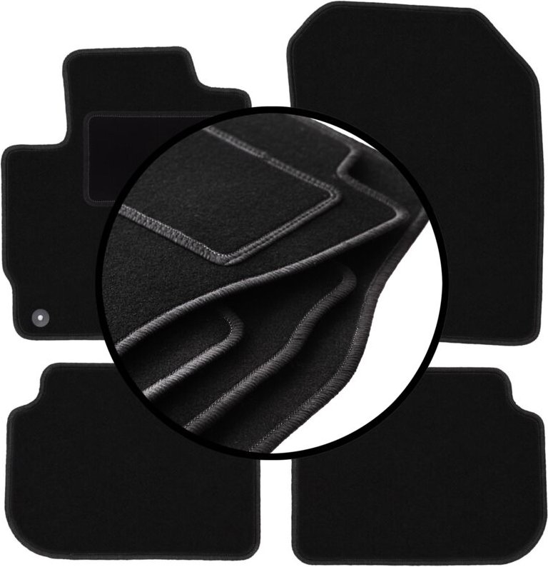 Komplettset Veloursmatten für: Mitsubishi Colt VII Fließheck (2008-2012)