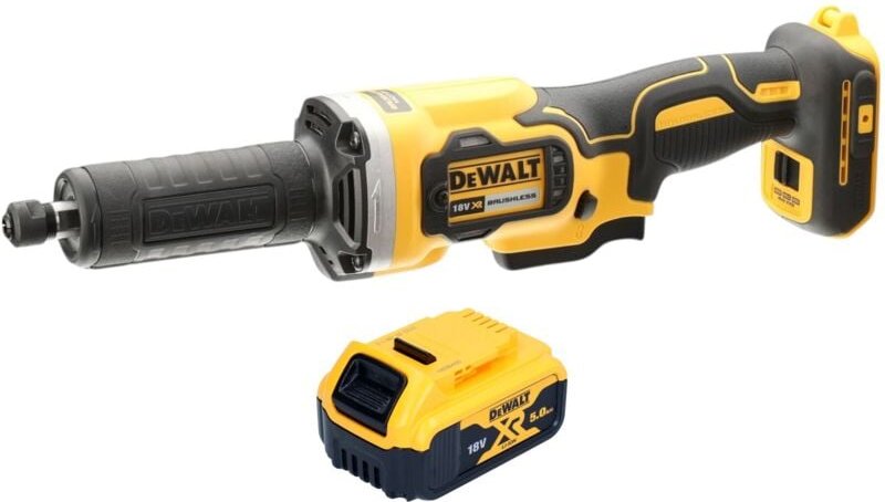 Dcg 426 n Akku Geradschleifer 18 v Brushless + 1x Akku 5,0 Ah - ohne Ladegerät - Dewalt