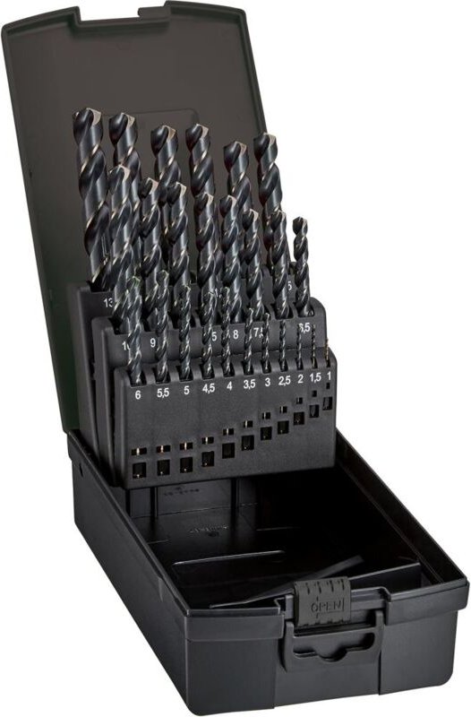 Fortis - Spiralbohrer-Set DIN338 hss bronce 1,0-10,5mm + Kernlochbohrer