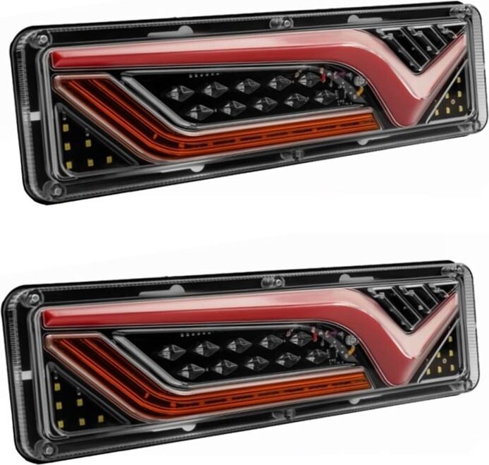 2 stücke 12V-24V LED Lkw Rücklicht Rückleuchten Blinker Bremse Rückwärts Signal Lampe Anhänger Lkw Bus Camper Caravan RV...