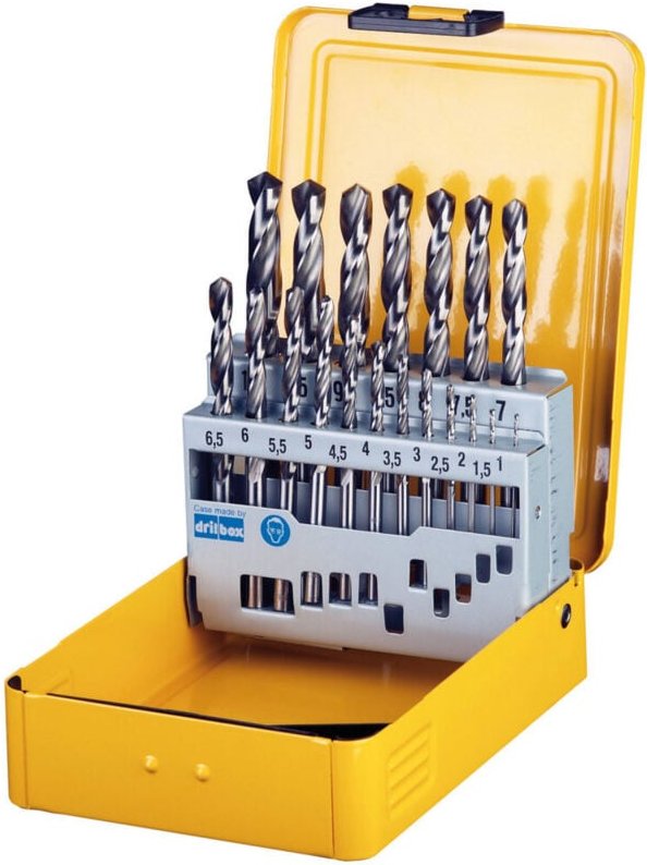 Metallbohrer-Set hss-g 19-teilig din 338 in Metall-Kassette - Dewalt