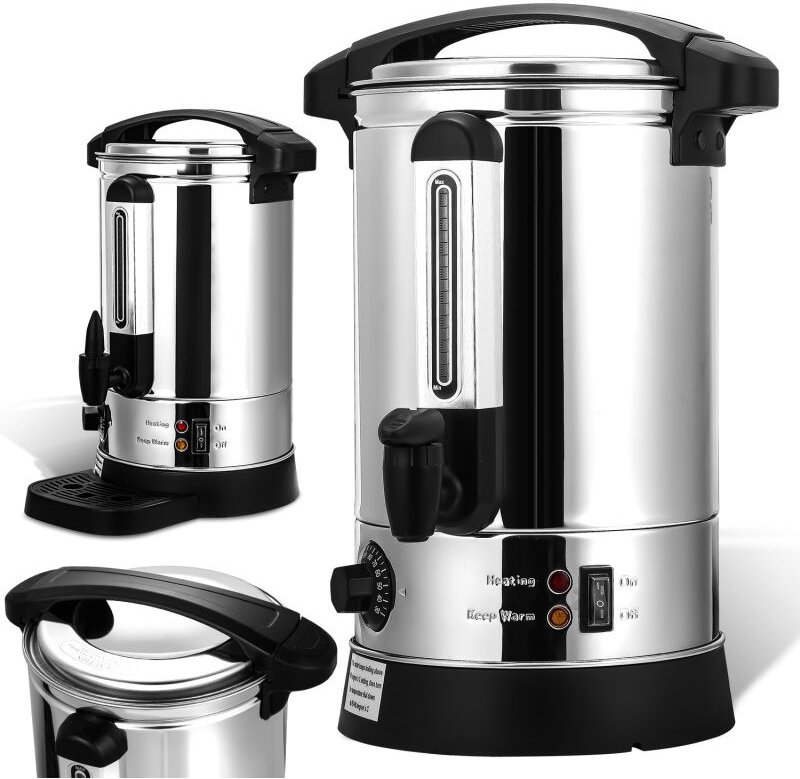 SWANEW Glühweinkocher 1500 W, Heißgetränkespender, 8 L, mit Auffangschale, Auslasshahn, Thermostat und Überhitzungsschut...