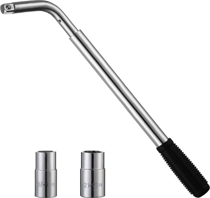Teleskop-Radschlüssel, 17/19 mm und 21/23 mm, ausziehbarer Radschlüssel, Teleskop-Radmutternschlüssel für die Reifenrepa...