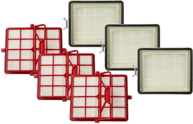 vhbw Filter-Set Ersatz für Lux 111000160, 11548202 für Staubsauger - 6x Filter (Nachmotor-Filter, Kombifilter)