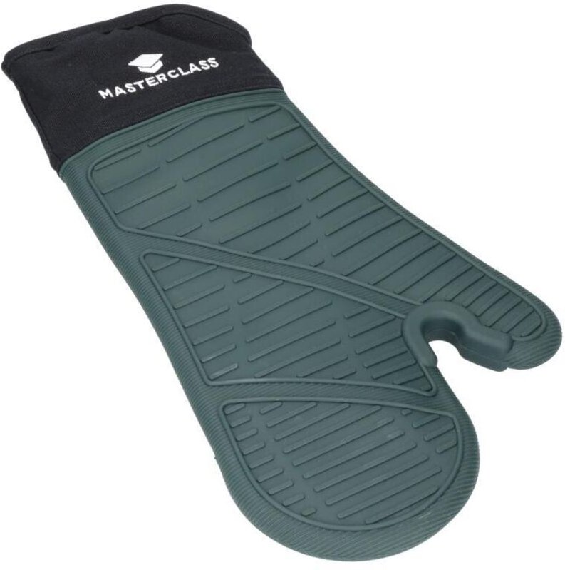 MasterClass Silikon-Ofenhandschuhe, hitzebeständige Handschuhe mit Polsterung ausBaumwolle, einseitig rutschfest zum Koc...