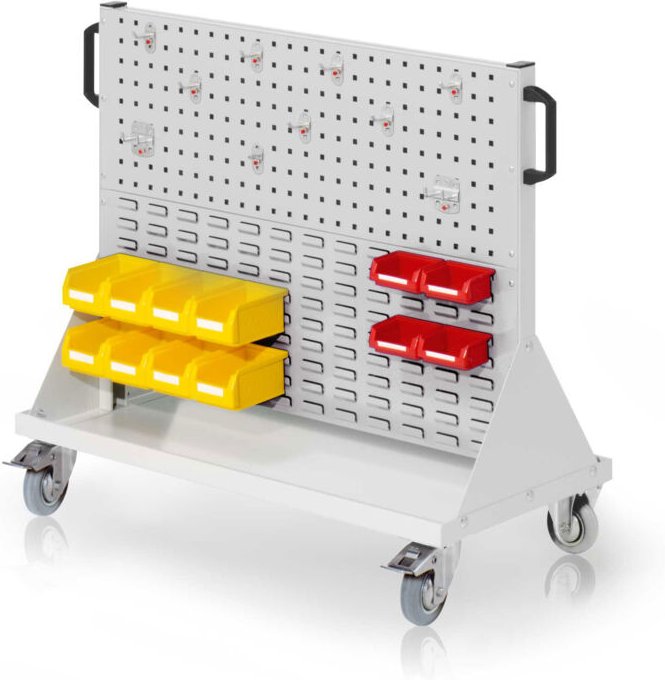 Kappes RasterMobil® Größe 2 - 1000x890x500mm - 2x Lochplatte und 2x Schlitzplatte 26-teilig - lichtgrau