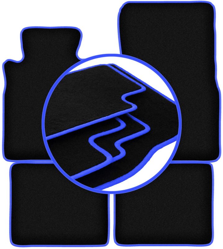 CARLUX-BLUE Autofußmatten für: Mercedes SE W126 Limousine (1979-1991)